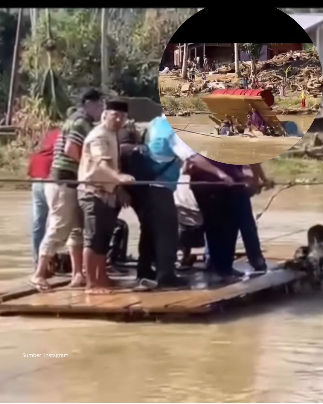 Detik-detik Rakit Yang di Tumpangi WAGUB Aceh Terbalik.