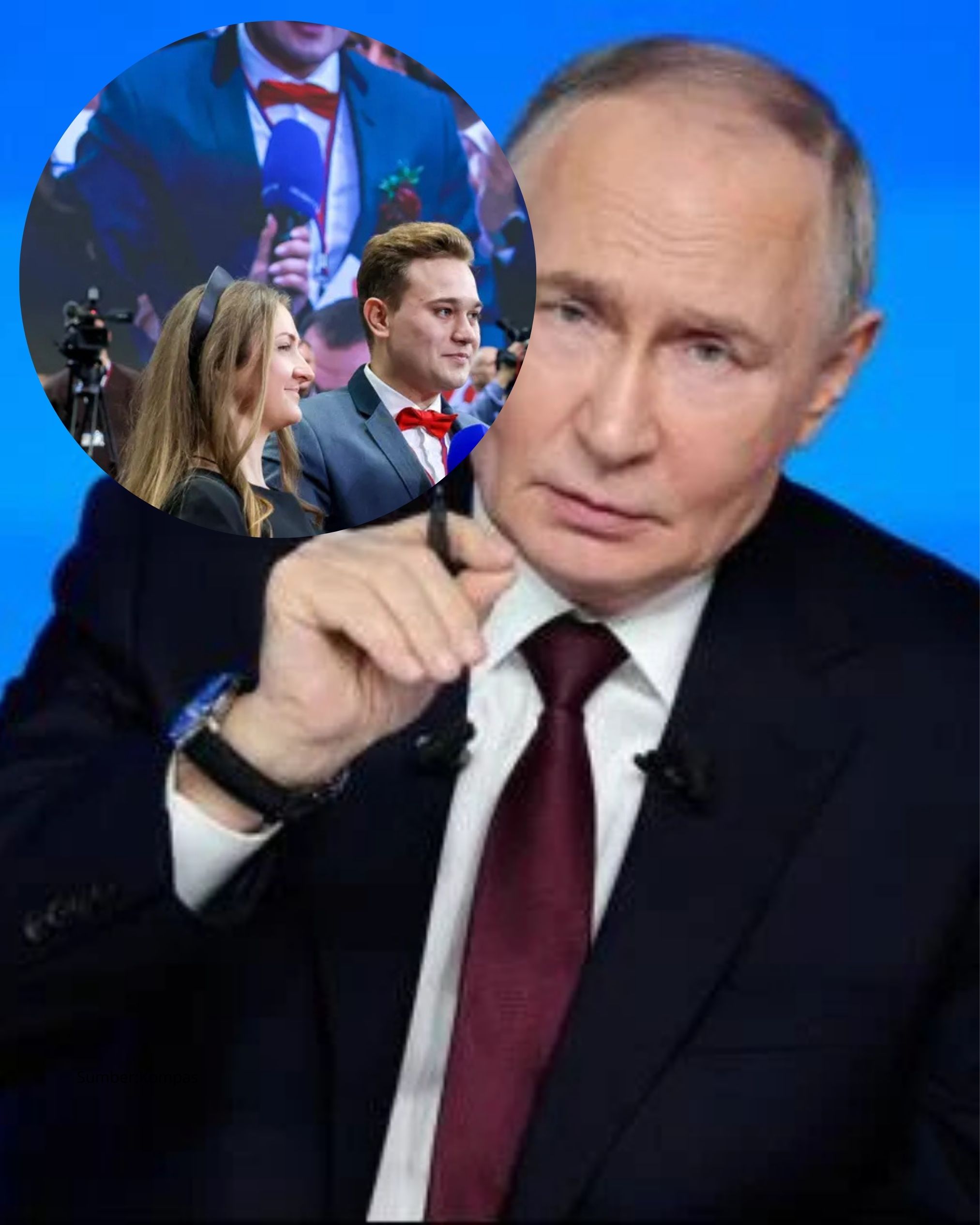 Nekat Seorang Jurnalis Rusia Melamar Kekasihnya di tengah konferensi Presiden Rusia Vladimir Putin,