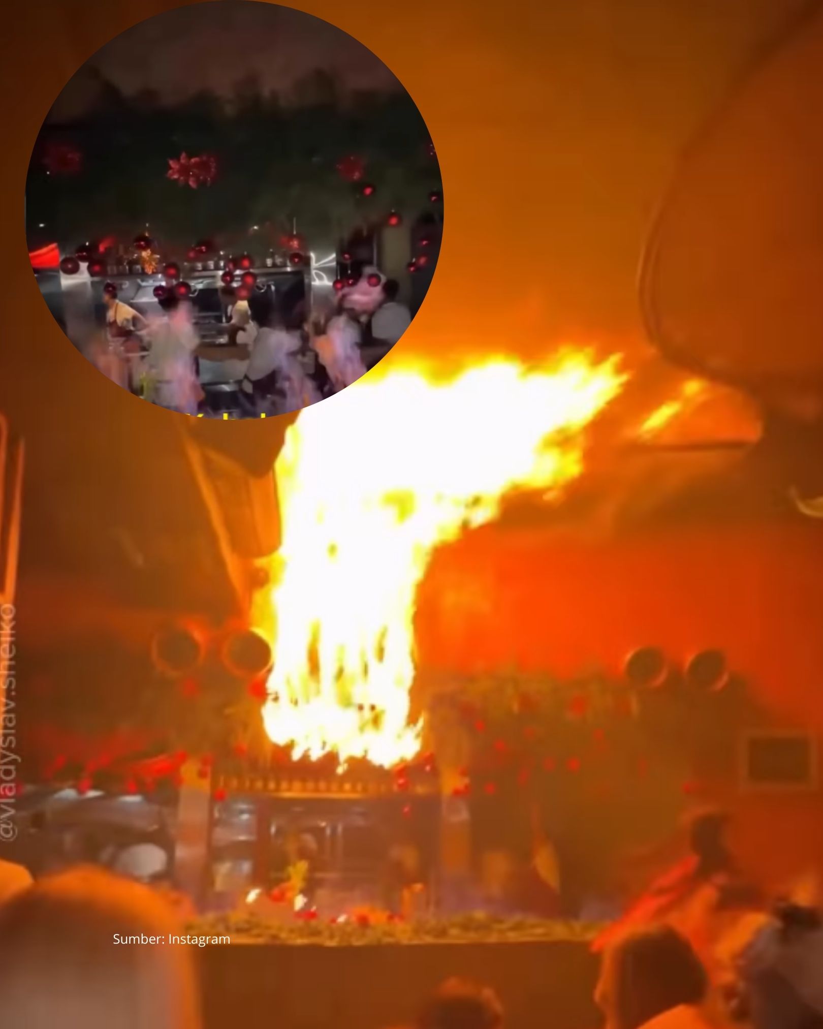 Atraksi Api berujung Kebakaran di Salah Satu Restoran Canggu Bali, Pengunjung Panik Berhamburan