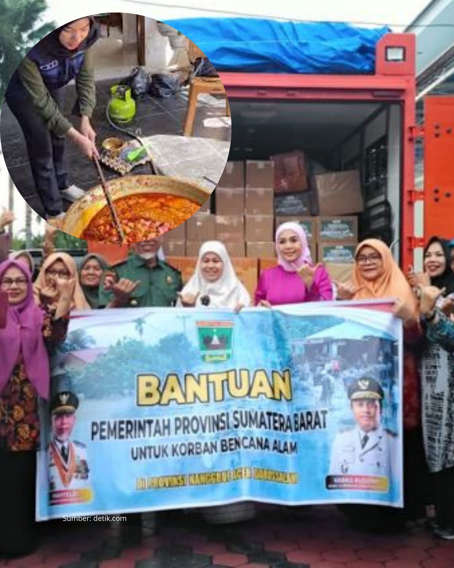 PKK Sumatra Barat Membagikan 2,5 ton Rendang Kepada Para korban Bencana Banjir dan Longsor di tiga Provinsi