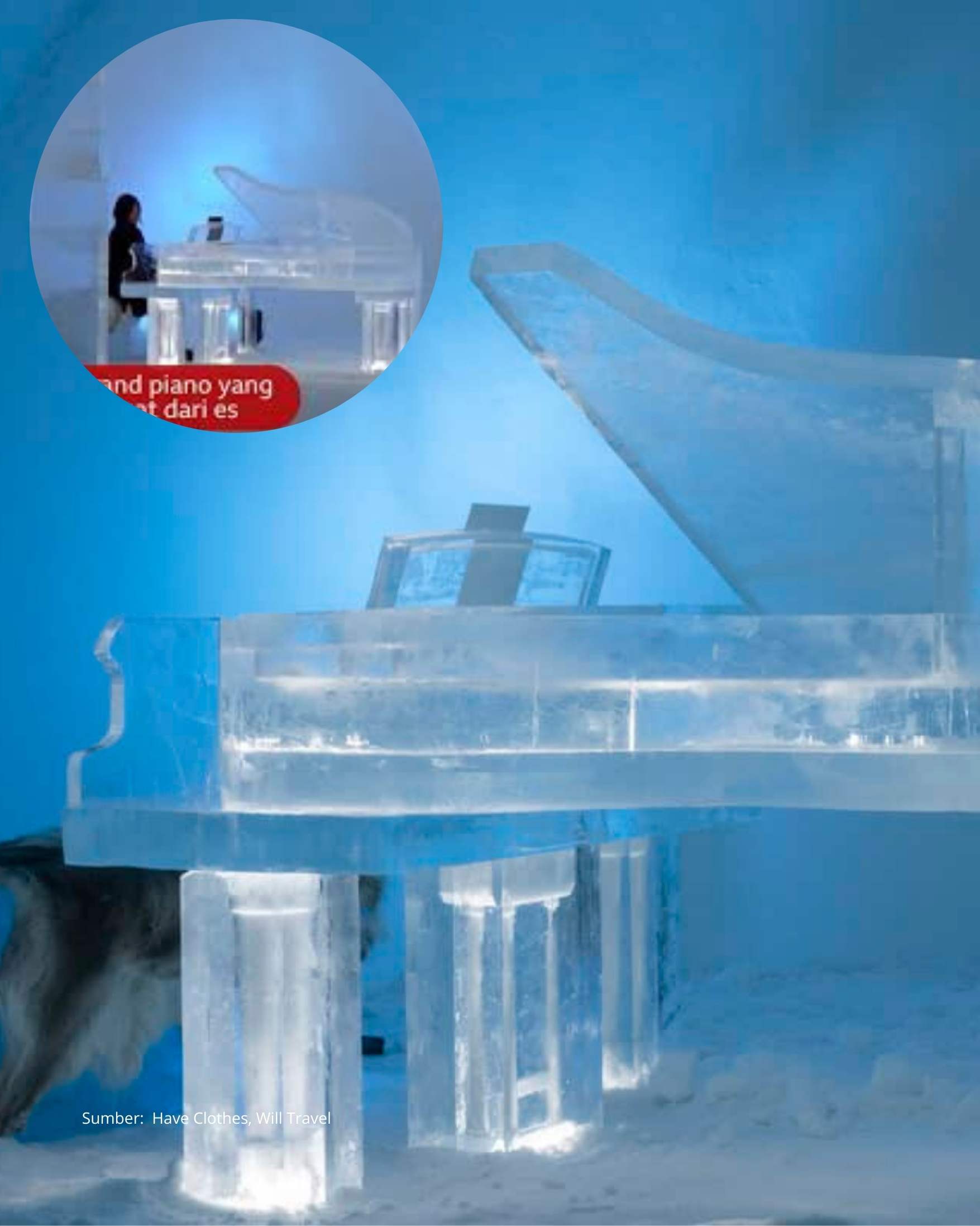 Wow..Hotel di Swedia, Membangun Grand Piano dari Es Yang Benar-benar Bisa Dimainkan