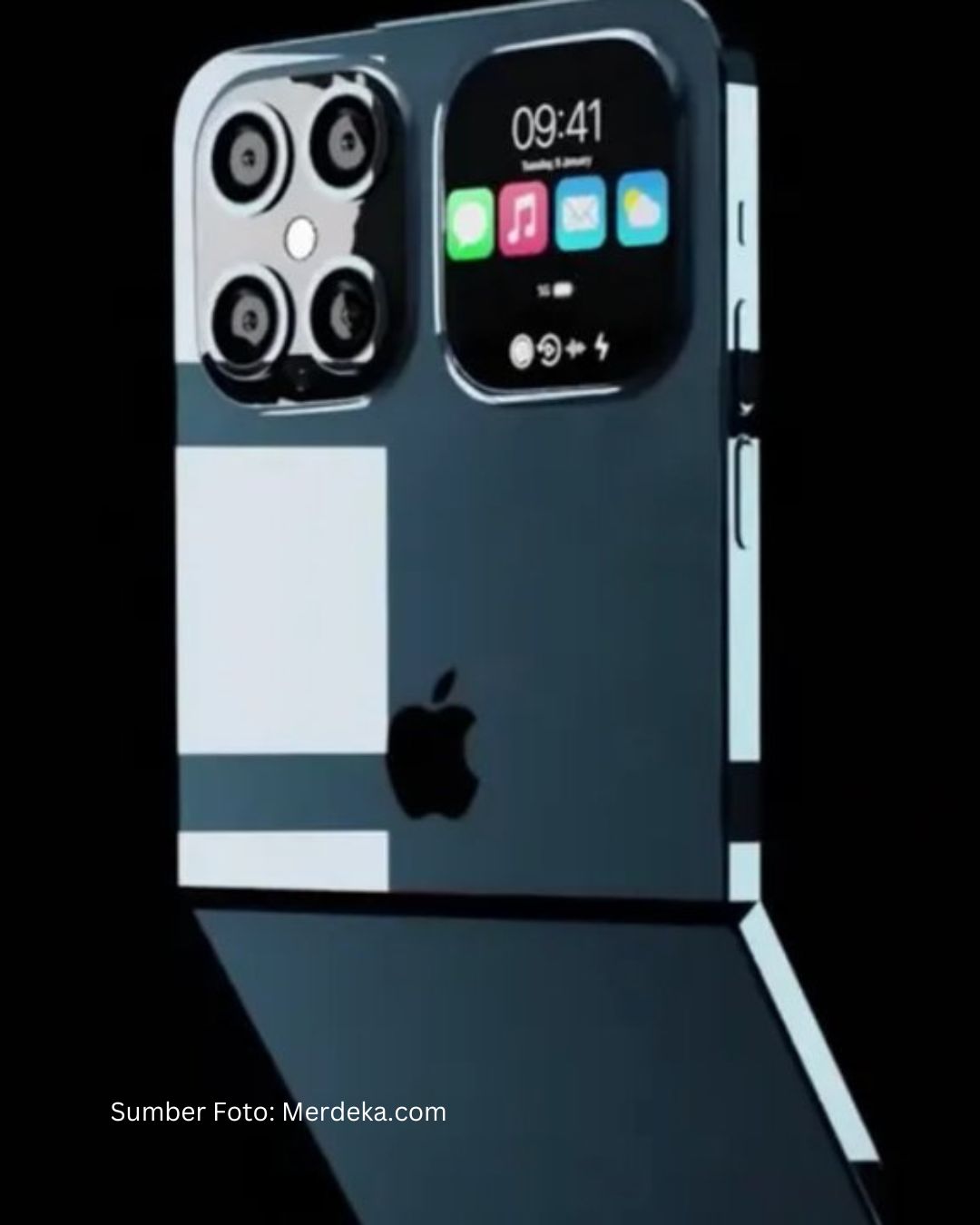 Bocoran Desain iPhone Fold Menunjukkan Konsep Unik Dengan Layar Dalam Landscape-Oriented Seluas 7,76 inci Tanpa Notch