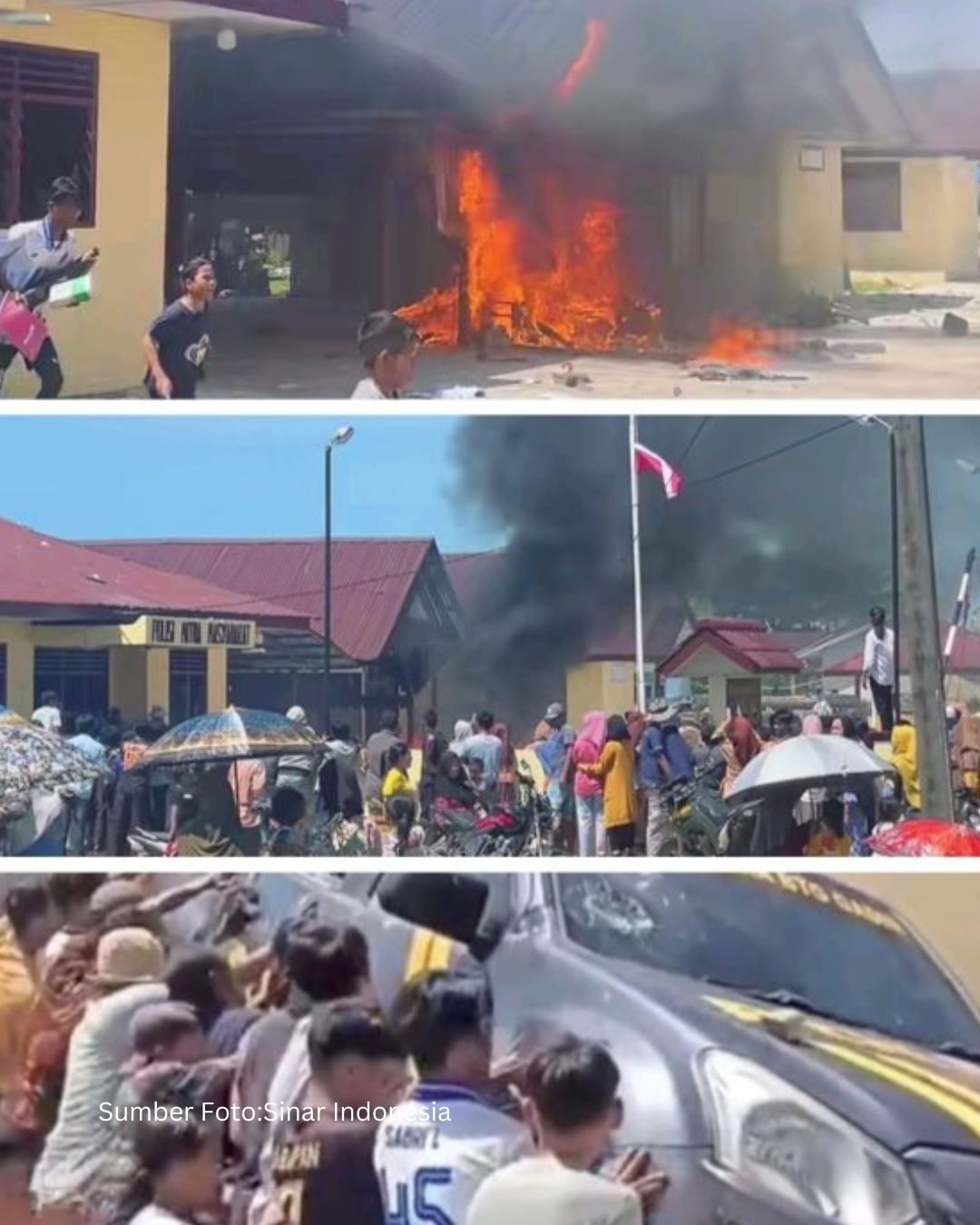 Murka!!! Masyarakat Mandailing Natal Bakar Mapolsek Batang Gadis