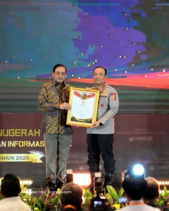 Polri Meraih Predikat Lembaga Publik Paling Informatif di Indonesia Dengan Nilai 98,90 Dari Hasil Monitoring dan Evaluasi (Monev).