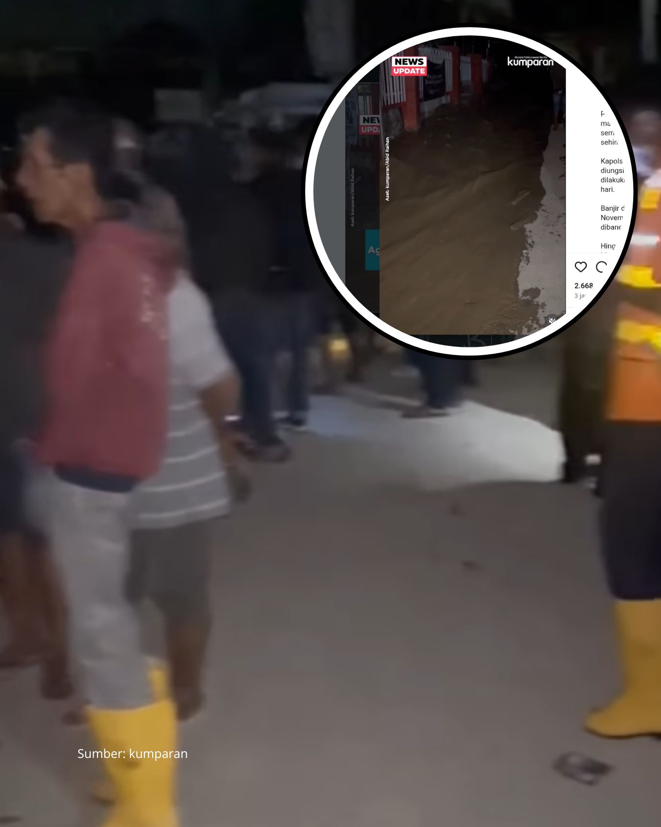 Banjir Landa Nagari Agam Sumatera Barat di Malam Tahun Baru