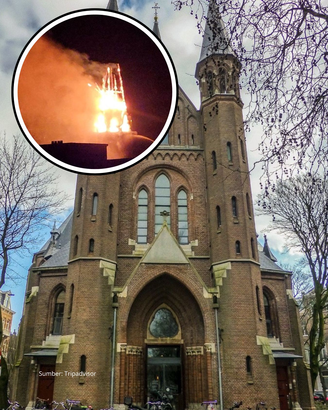 Gereja Ikonik Vondelkerk Amsterdam Terbakar di malam tahun Baru