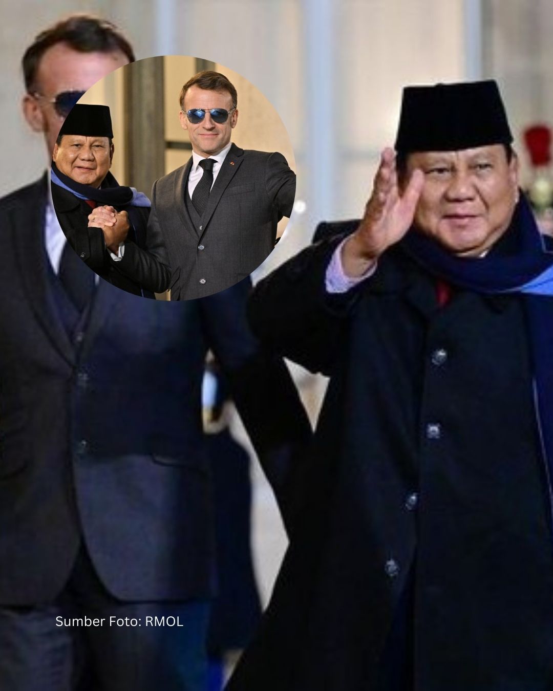 Prosesi Khidmat, Macron Sambut Prabowo di Élysée