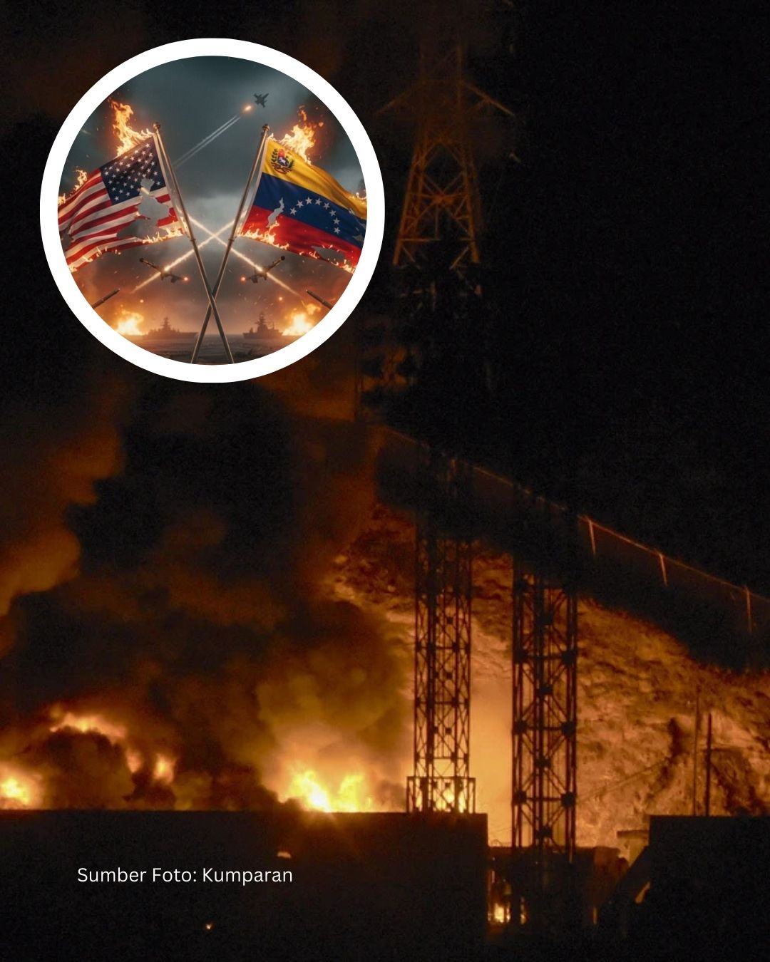 Sirene & Asap Tebal: Warga Caracas Panik di Tengah Serangan Udara