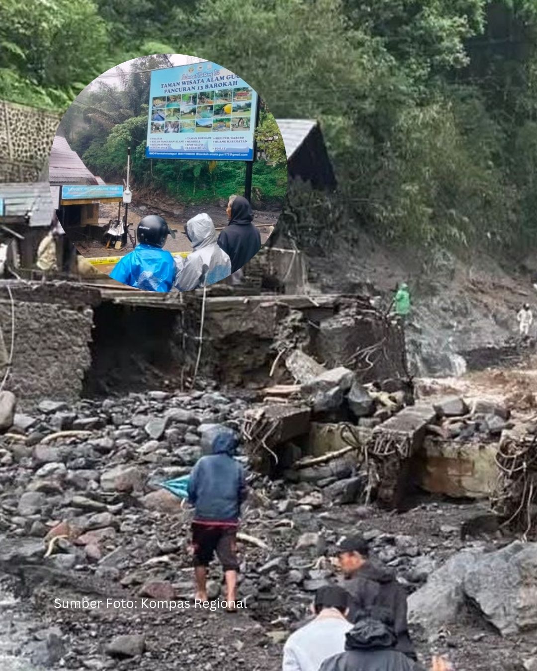 Pancuran 13 Hancur, Wisata Guci Ditutup Sementara