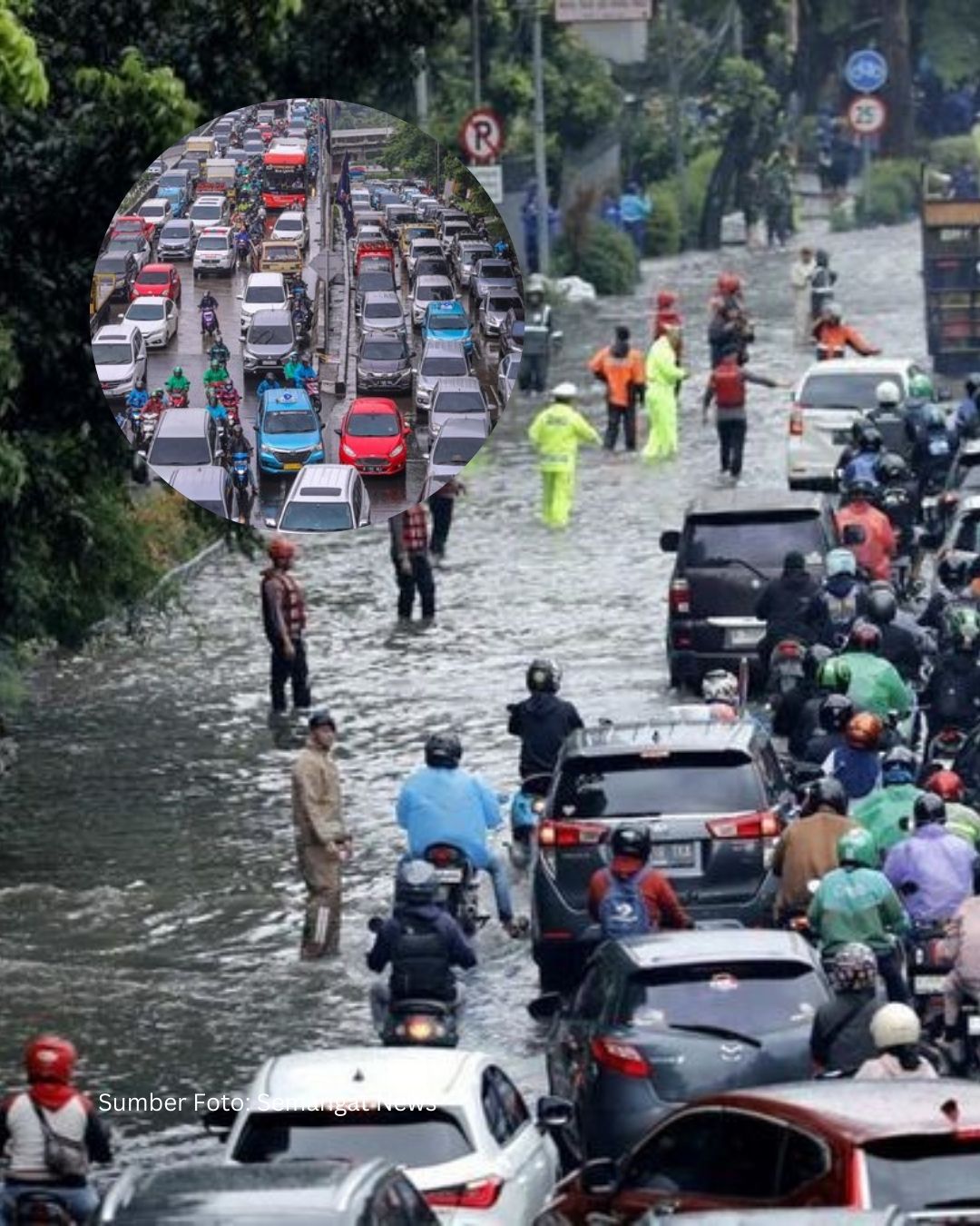 Hujan Deras Sejak Dini Hari, Jakarta Timur & Selatan Macet Total