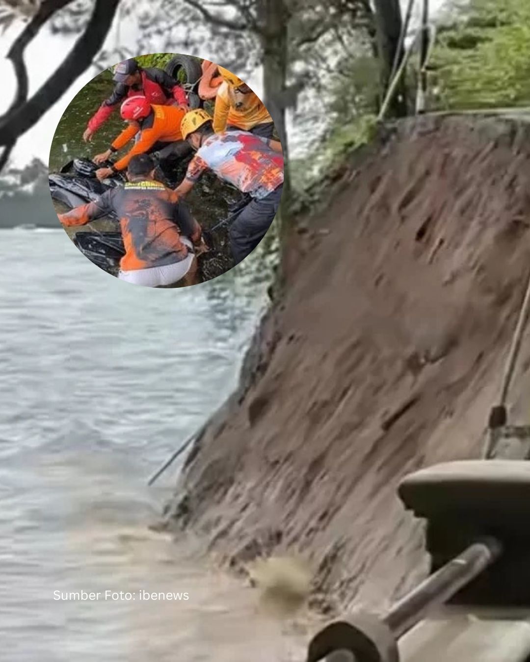 Longsor Telaga Sarangan: Wisatawan Panik, 8 Motor Tenggelam