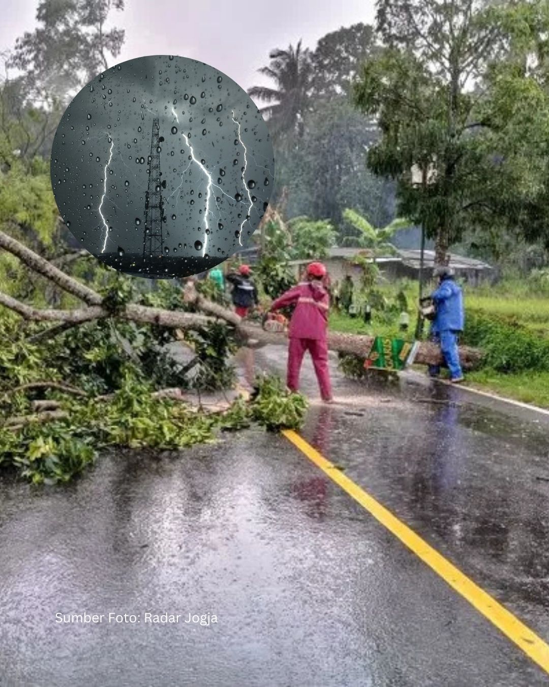 Hujan Deras & Angin Kencang Terjang Sleman: 24 Titik Rusak