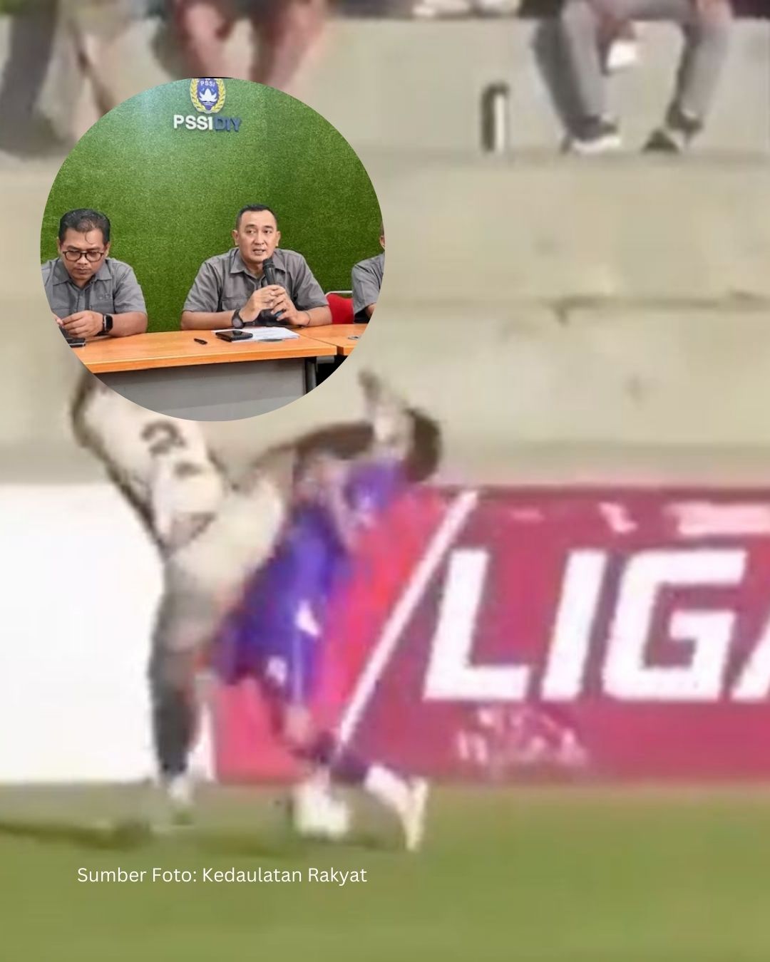 Tendangan Brutal, Pemain KAFI Jogja FC Dihukum Seumur Hidup