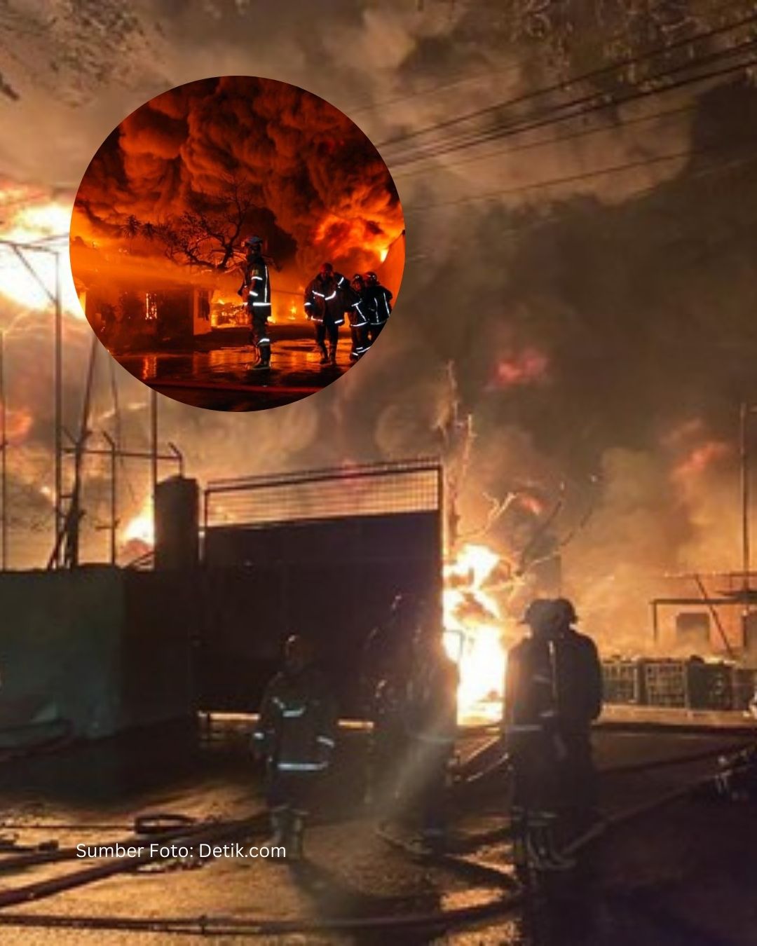 13 Jam Lebih Membara, Pabrik Sandal Swallow di Medan Ludes Dilalap si Jago Merah