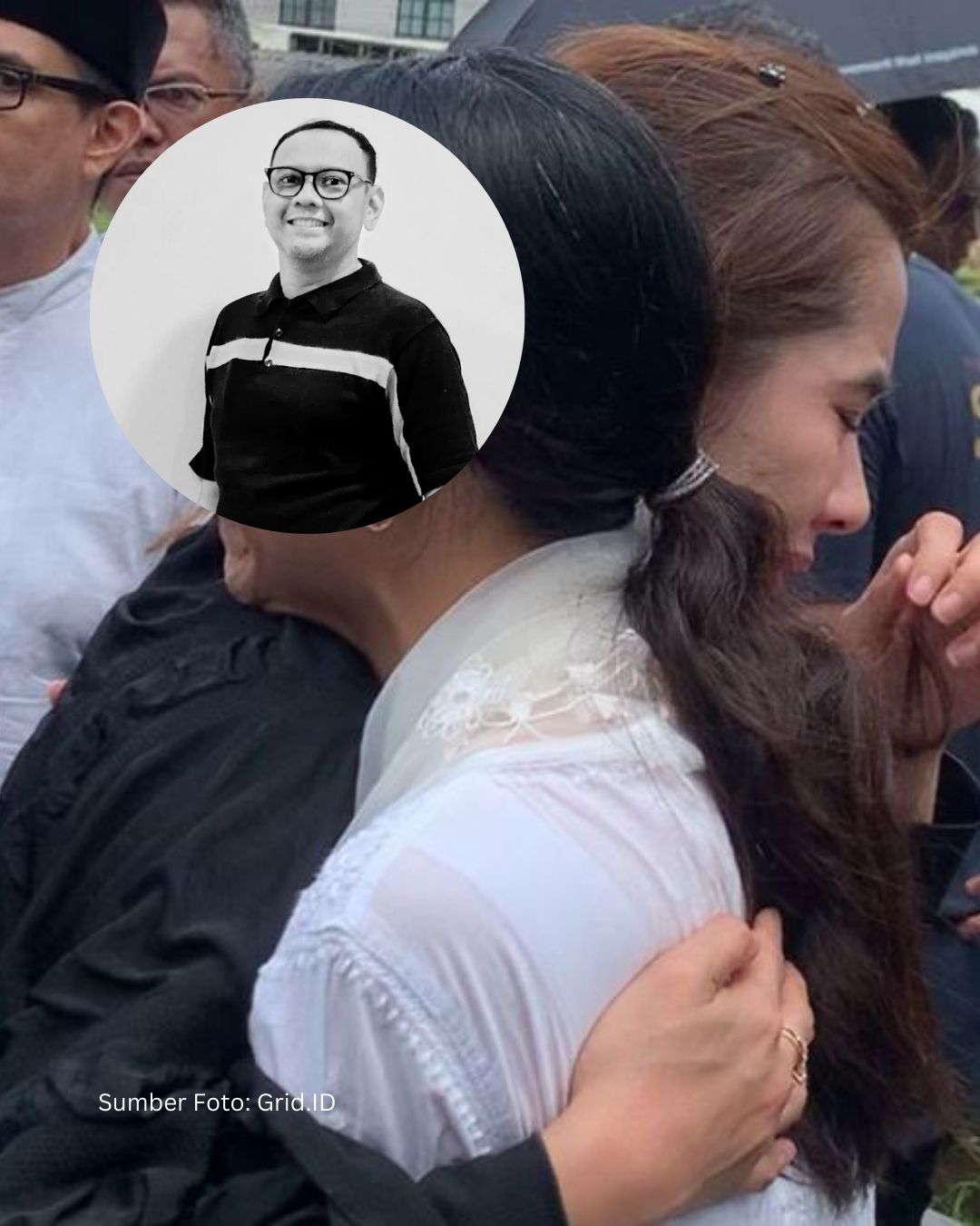 Ardina Rasti Hadir Haru di Pemakaman Lucky Widja