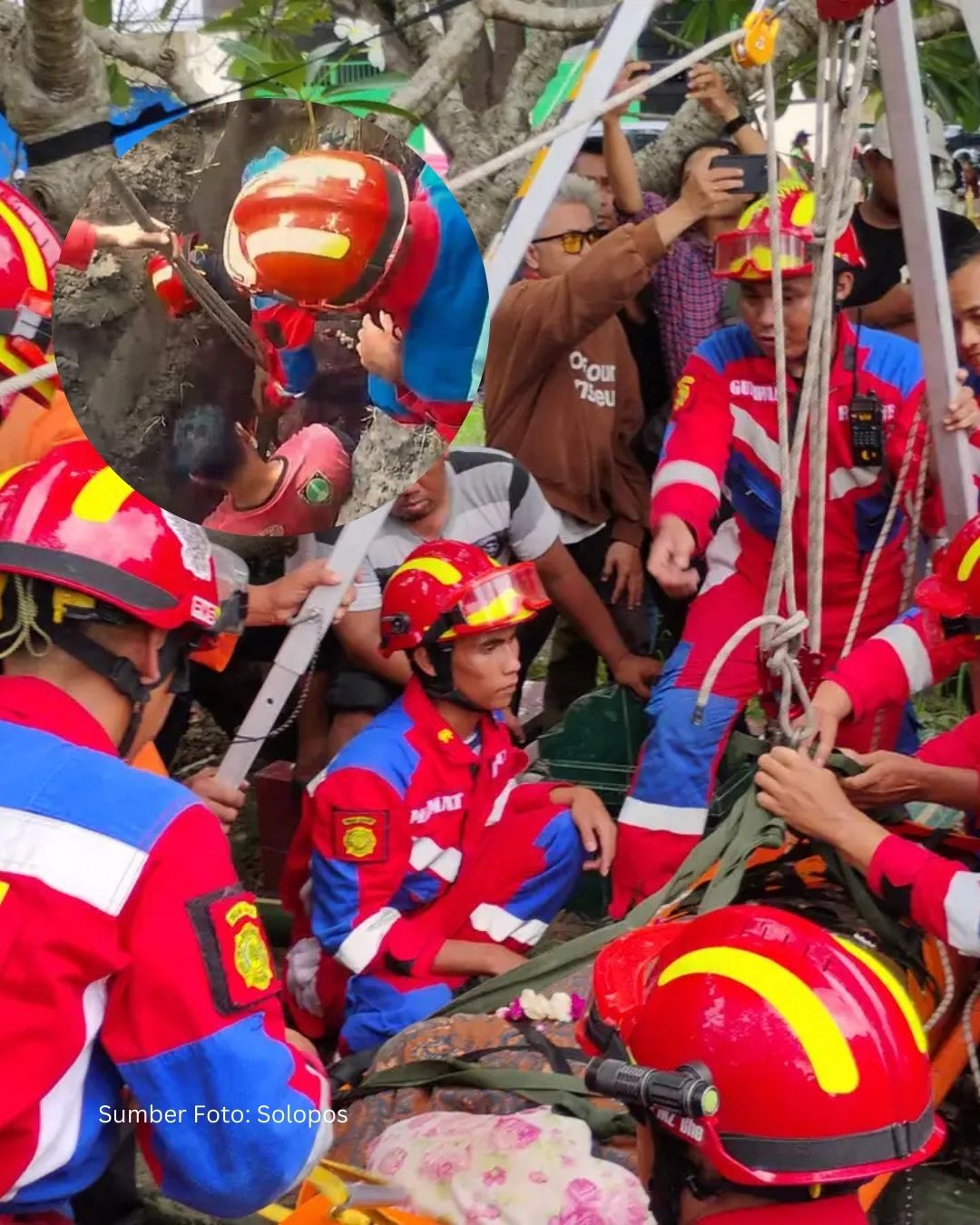 Damkar Solo Kerahkan 20 Petugas Bantu Pemakaman Jenazah 200 Kg di TPU Daksinoloyo