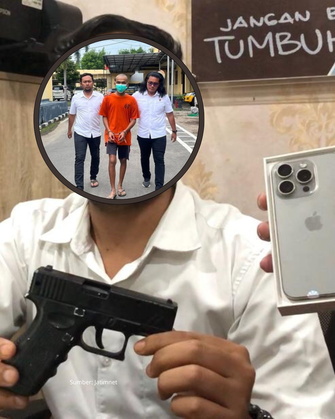 Perampok iPhone 15 Pro di Mojokerto Pakai Senjata Mainan