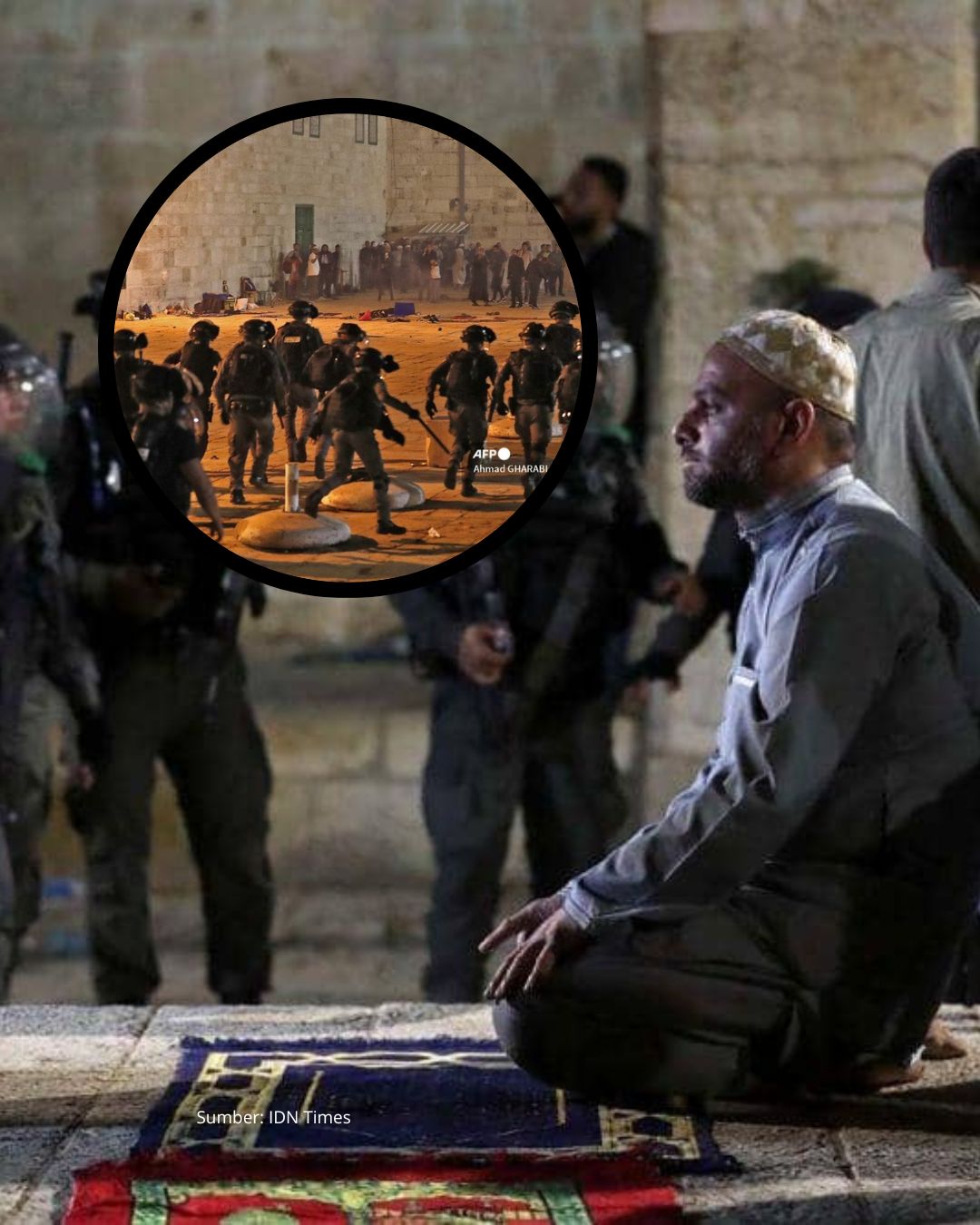 Seorang Pemuda Palestina Dianiaya dan Ditahan Usai Sholat Tarawih