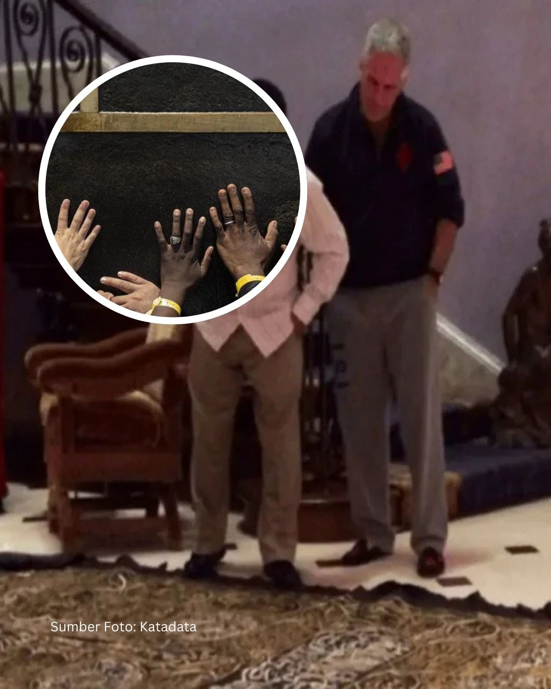 Foto Epstein & Sultan Ahmed Dengan Kiswah di lantai Picu Kemarahan Umat Islam