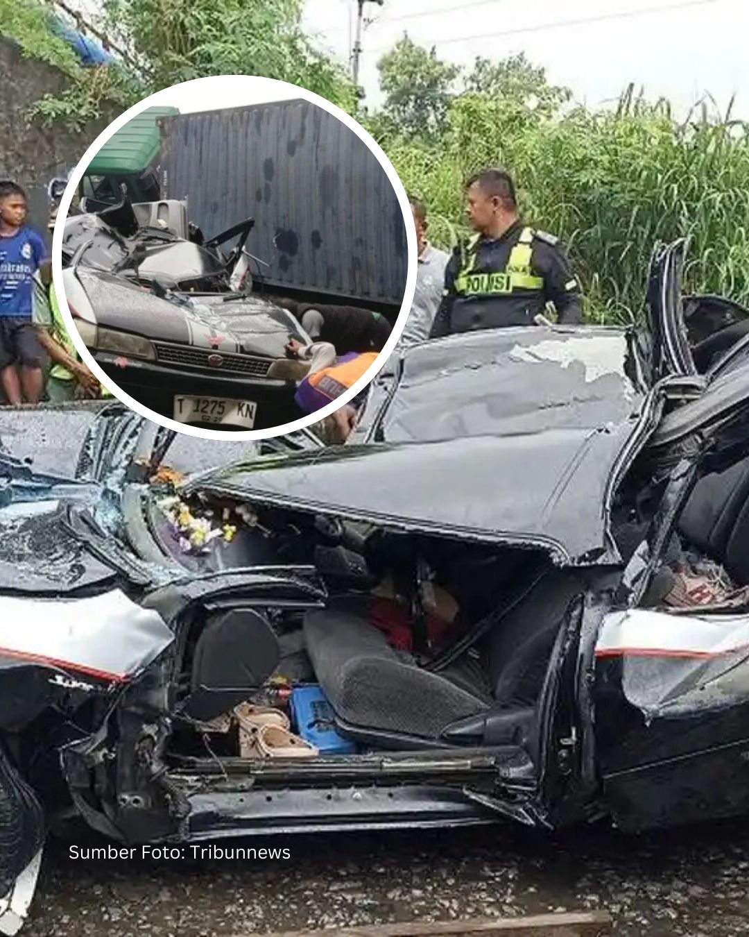 Tragedi di Rawagabus: Truk Kontainer Terguling, Satu Keluarga Tewas di Karawang