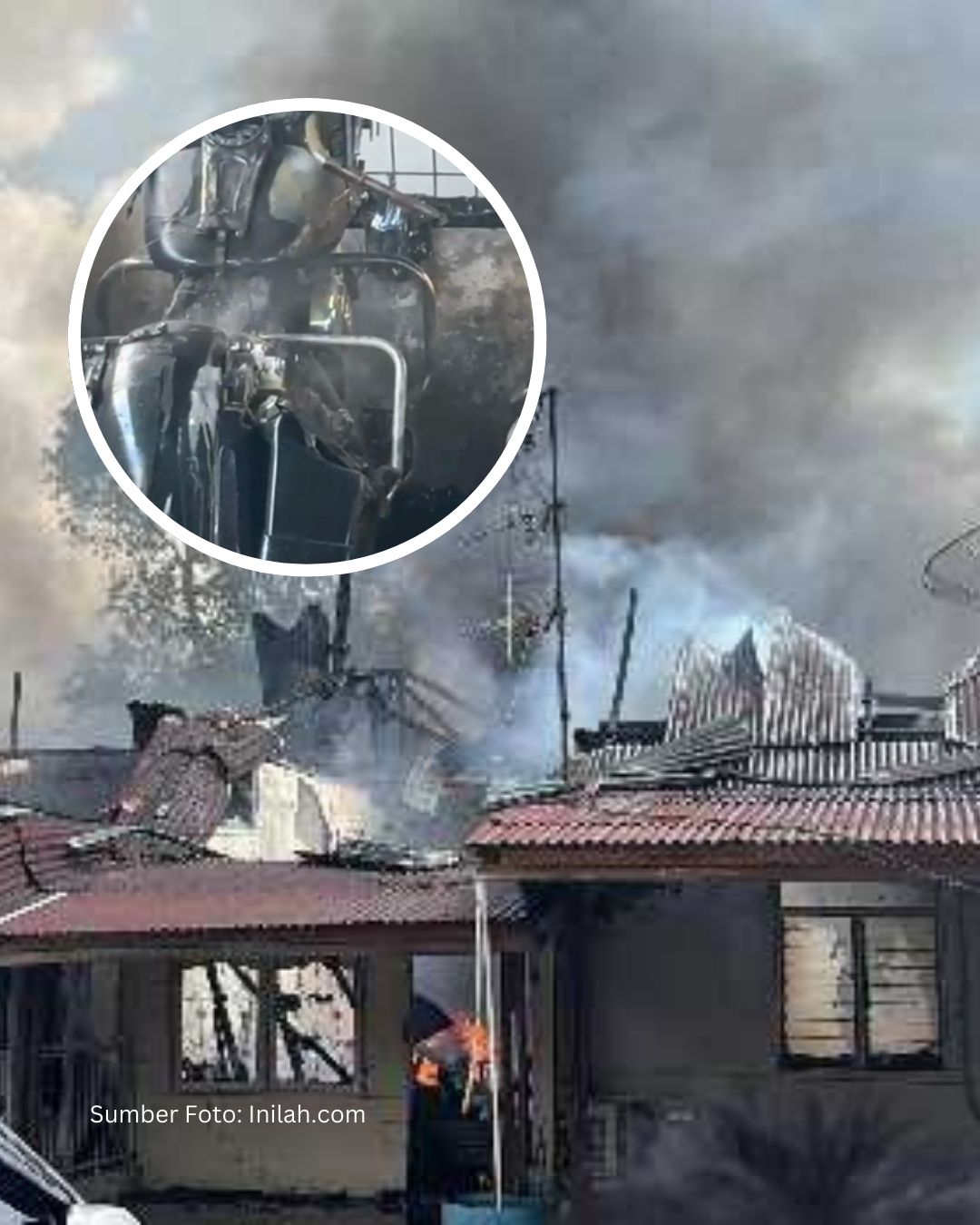 Dua Rumah Dinas Polisi di Pekanbaru Ludes Terbakar