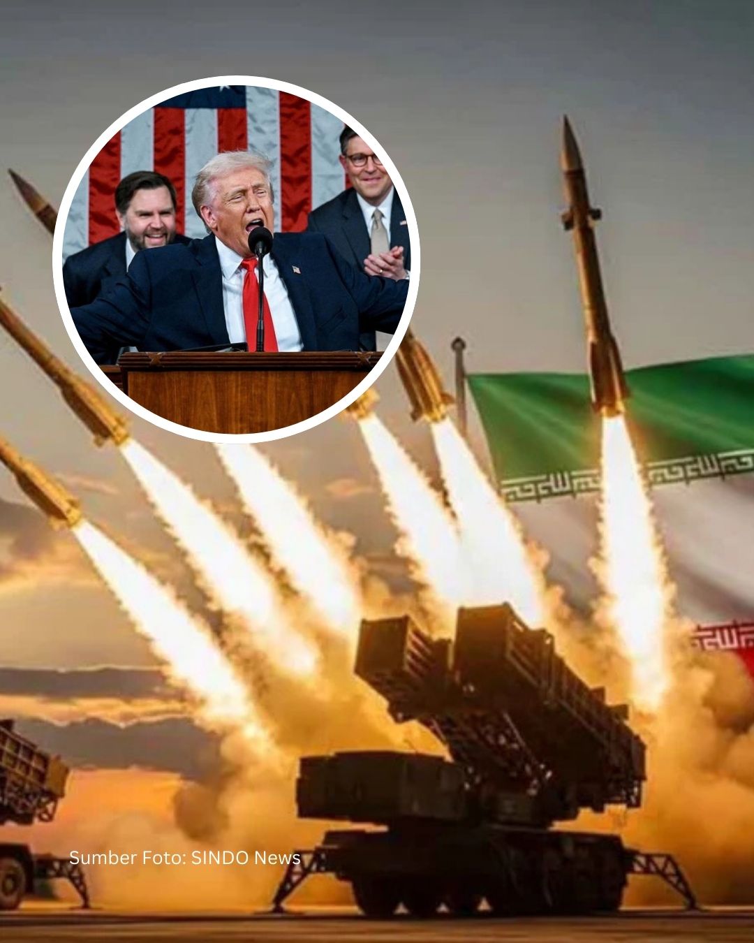 Trump: “Kekuatan Militer Harus Dilakukan” untuk Hancurkan Rudal Iran