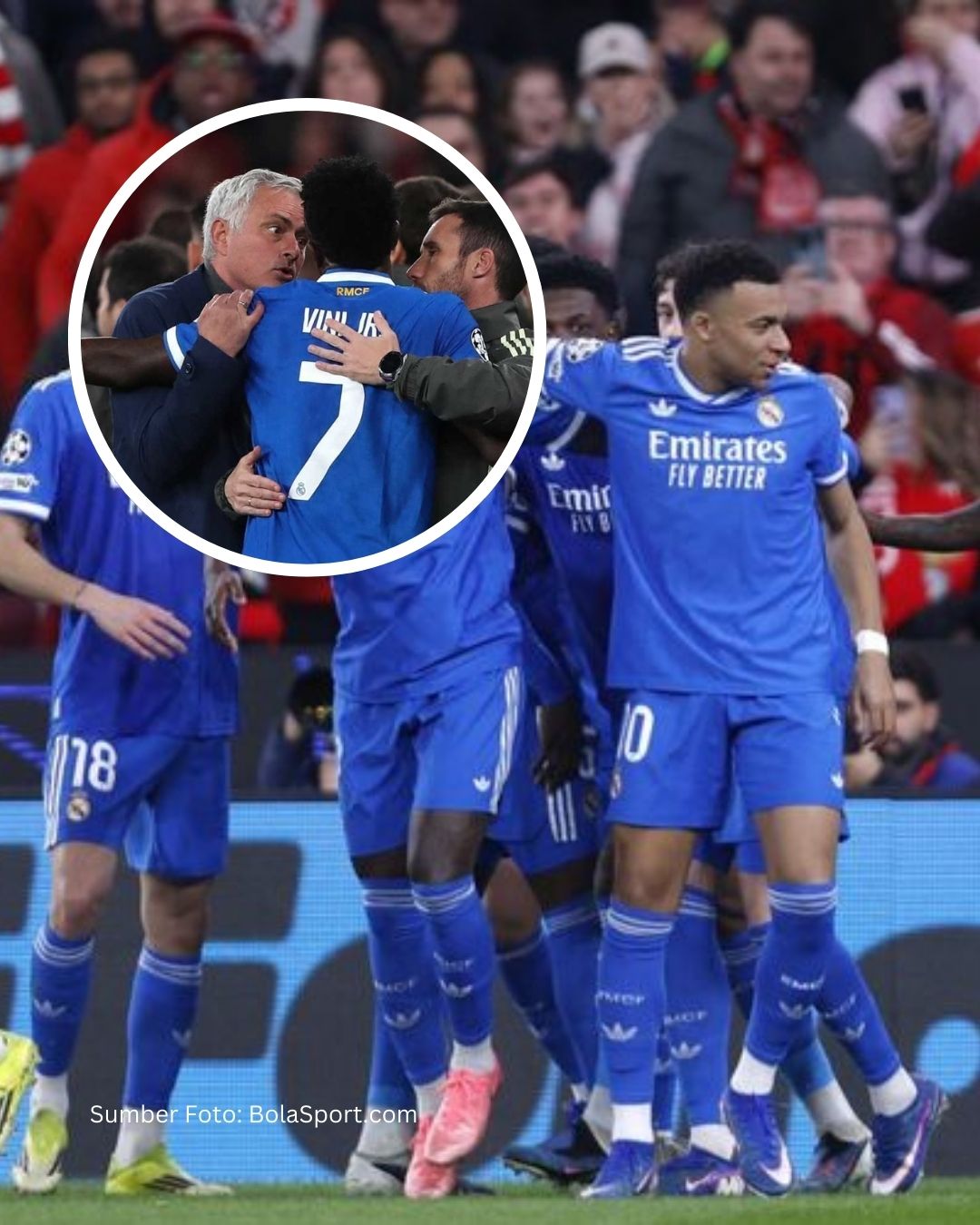 Drama Kartu Merah Mourinho Warnai Kemenangan Madrid atas Benfica