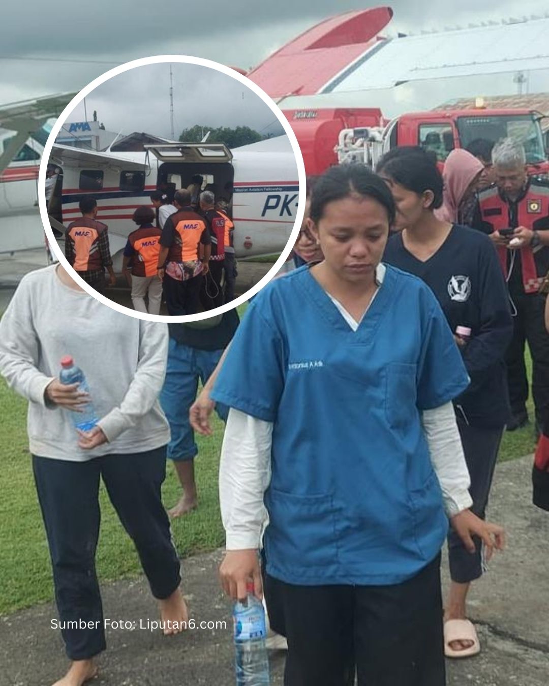 Bandara Koroway Batu Mencekam, Guru dan Nakes Mengungsi
