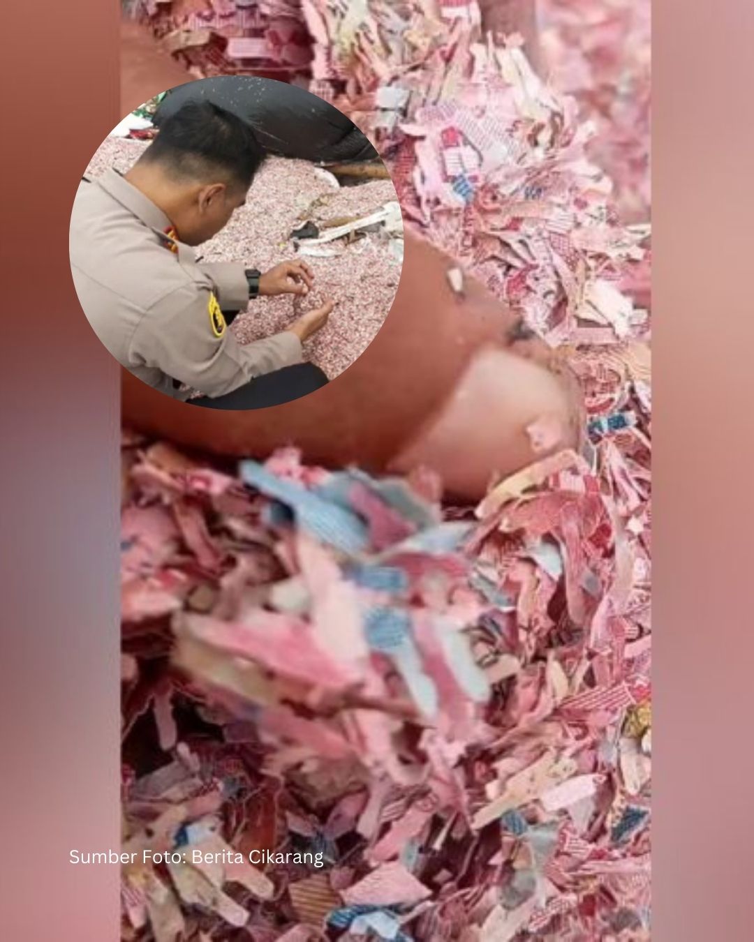 Viral! Potongan Diduga Uang Rupiah Berserakan di TPS Ilegal Bekasi