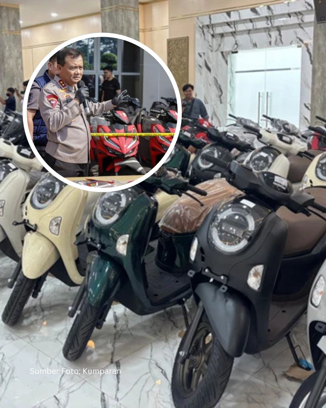 Polda Jateng Gerebek Gudang Motor Bodong di Bandung