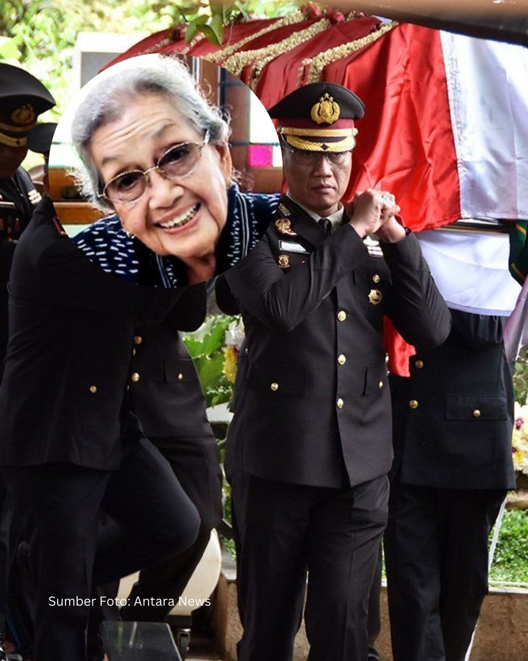 Upacara Kedinasan Polri Iringi Pemakaman Istri Jenderal Hoegeng