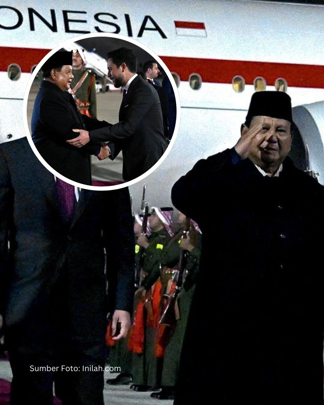 Penyambutan Mewah di Amman, Prabowo Bertemu Raja Abdullah II