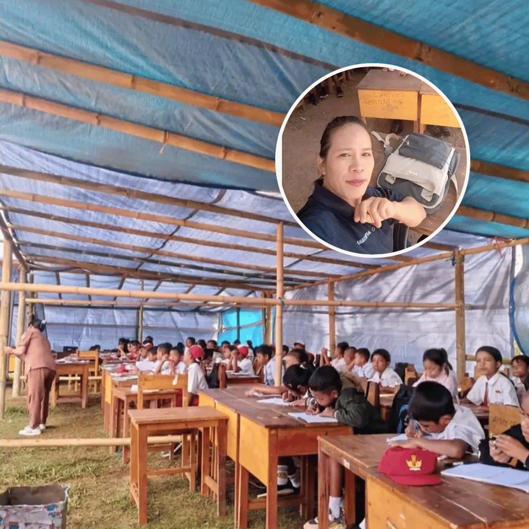 Pascagempa Flores, Guru ini Bagikan Momen Siswa di Manggarai Timur Tetap Belajar di Ruang Darurat