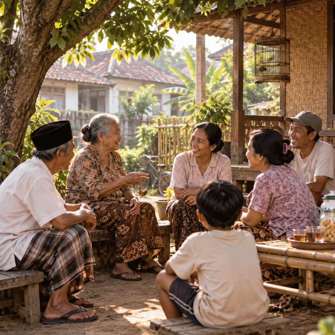 Berkumpul dan berbincang langsung dengan tetangga Berkumpul dan berbincang langsung dengan tetangga