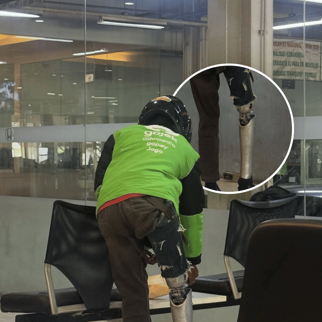 Keterbatasan Fisik Tak Halangi Driver Ojol Berkaki Palsu Berjuang Menghidupi Keluarga