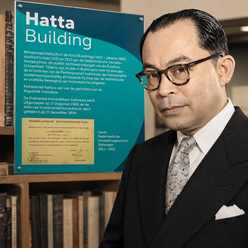 Moh Hatta adalah wapres pertama RI yang ijazahnya kini dipamerkan di Erasmus University Rotterdam, Belanda Moh Hatta adalah wapres pertama RI yang ijazahnya kini dipamerkan di Erasmus University Rotterdam, Belanda