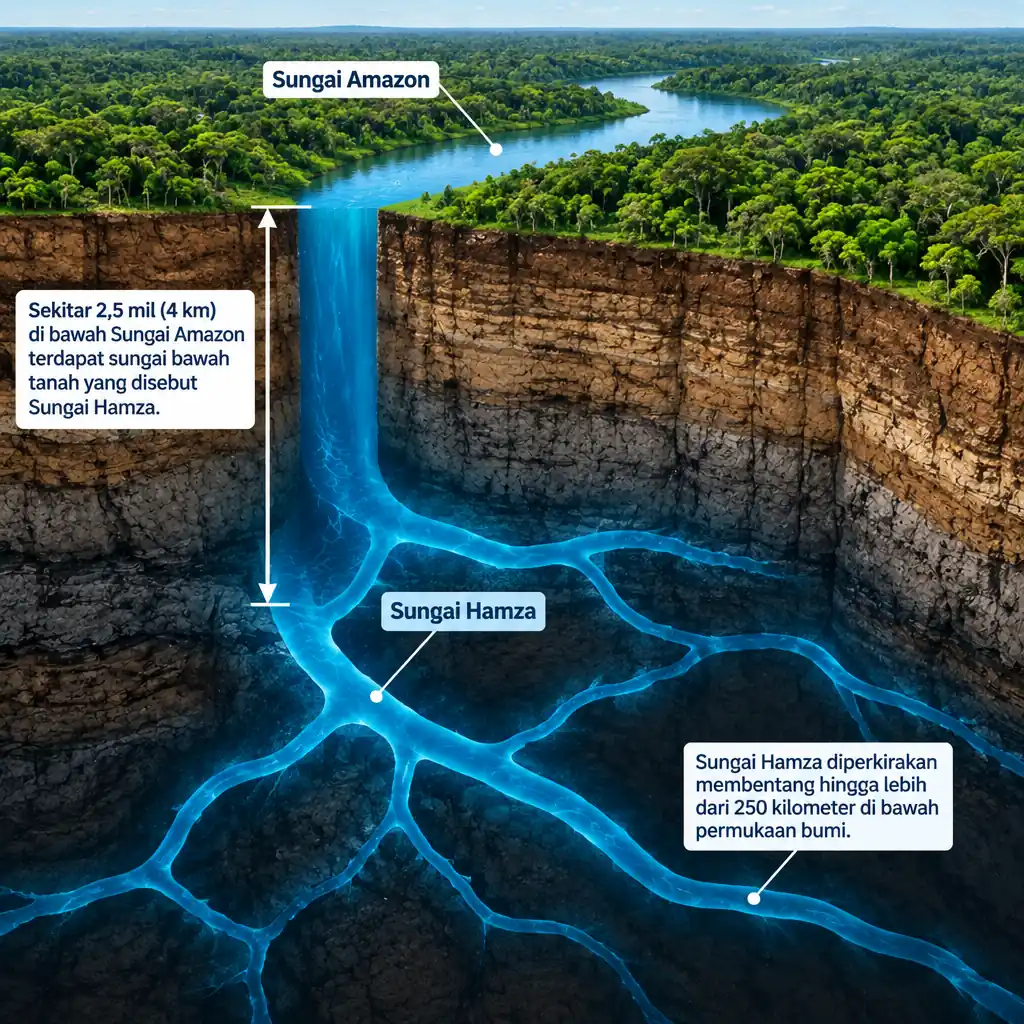 Sungai rahasia mengalir jauh di bawah Amazon Sungai rahasia mengalir jauh di bawah Amazon
